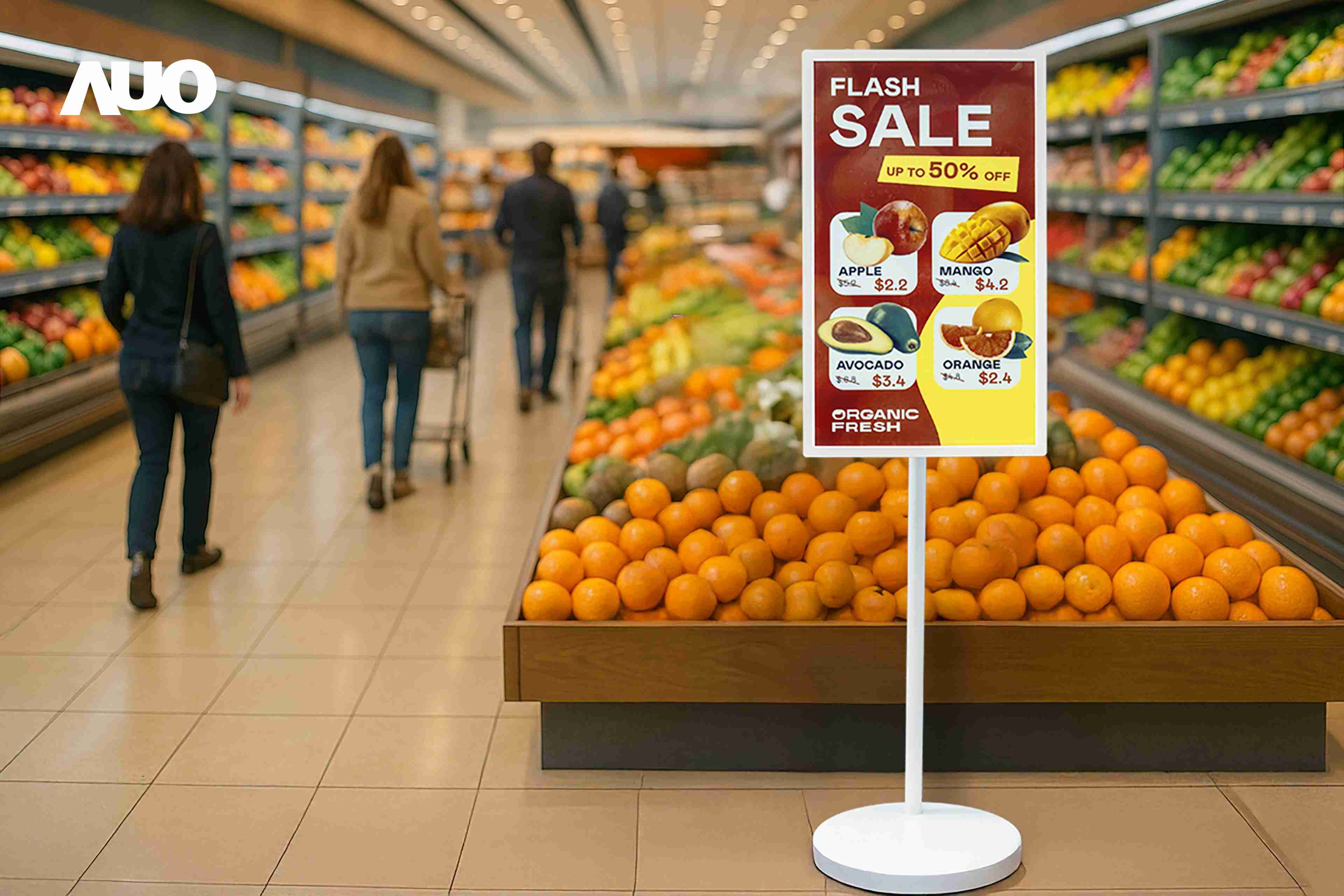 达擎首亮相低功耗、、、、全彩的〝aecoPost电子纸解决方案〞，，，，仅在更新画面时需要微量的电力驱动，，，无需布建电线的便捷设计，，使其可灵活应用、、、、随意置放，，，，并可透过云端或行动装置app，，，，轻松管理及排程广告内容，，晋升店头营销利器。。。。